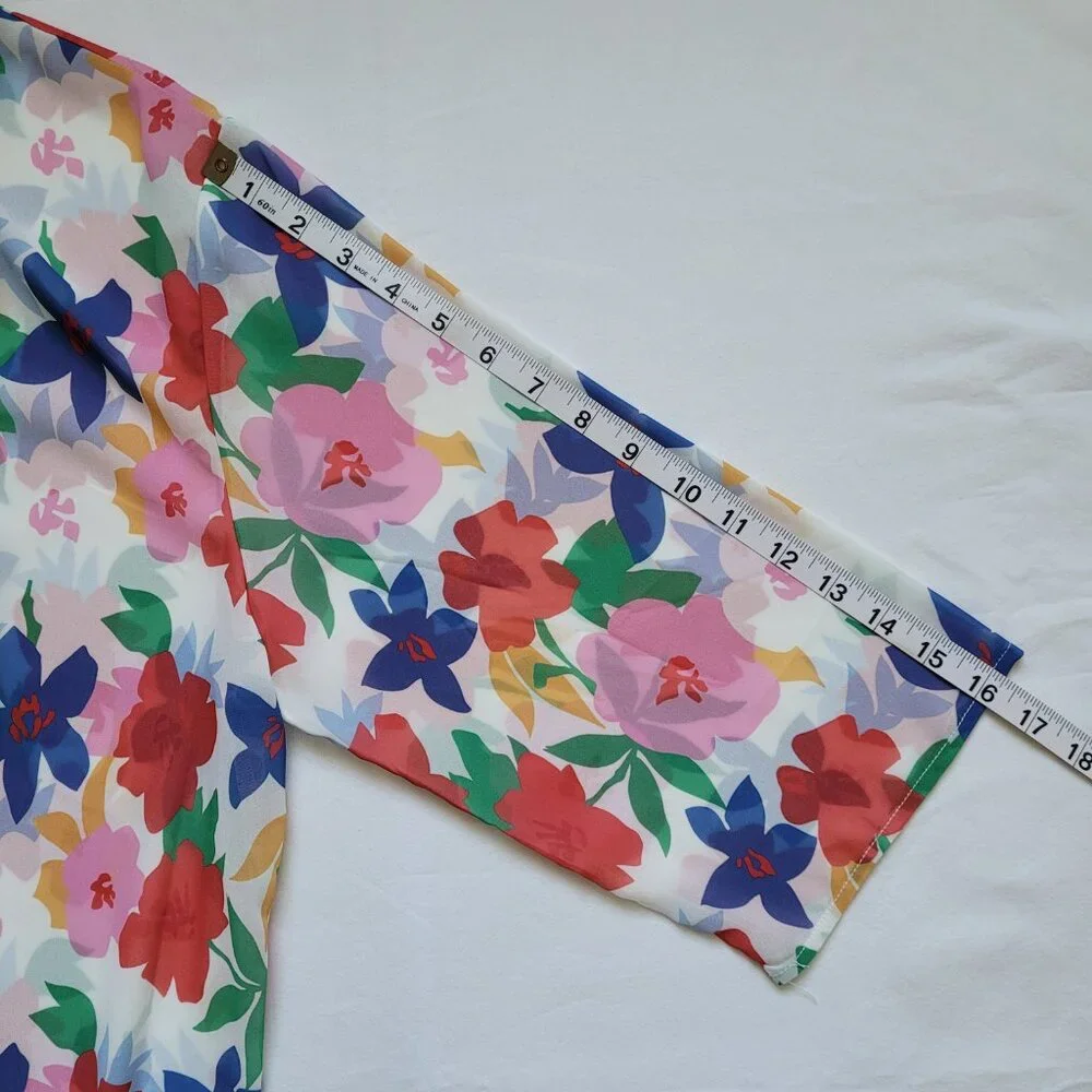 Floral Chiffon Longline Duster Kimono Cover Up Onesize Resortwear